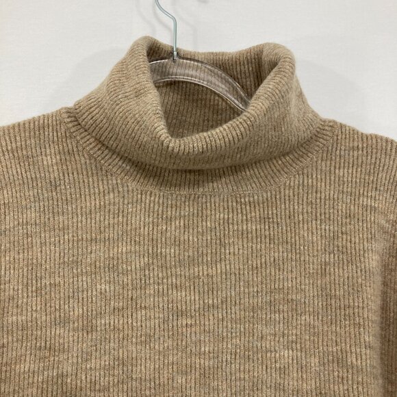 New Easel Medium Light Brown Turtle Neck Cozy Long Sleeve Neutral Sweater - Picture 4 of 11